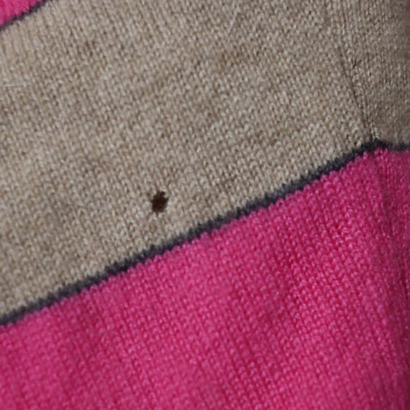 Brunello Cucinelli Cashmere Tie-Front Cardigan Pink Beige Stripe XL - Picture 6 of 16